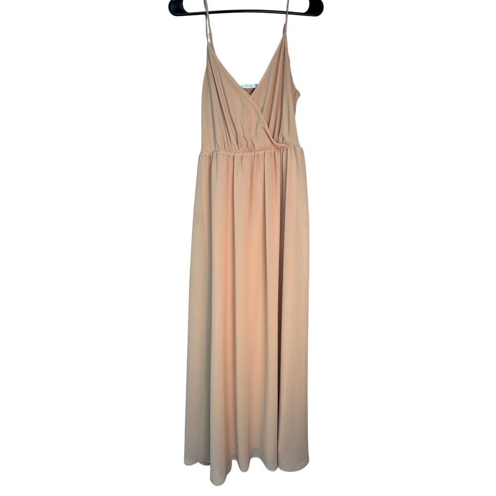 VILA Blush Cream Maxi Dress with Spaghetti Straps